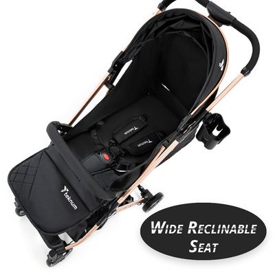 Teknum Explorer Travel Stroller w / t Diaper Bag & Stroller Hooks - Black